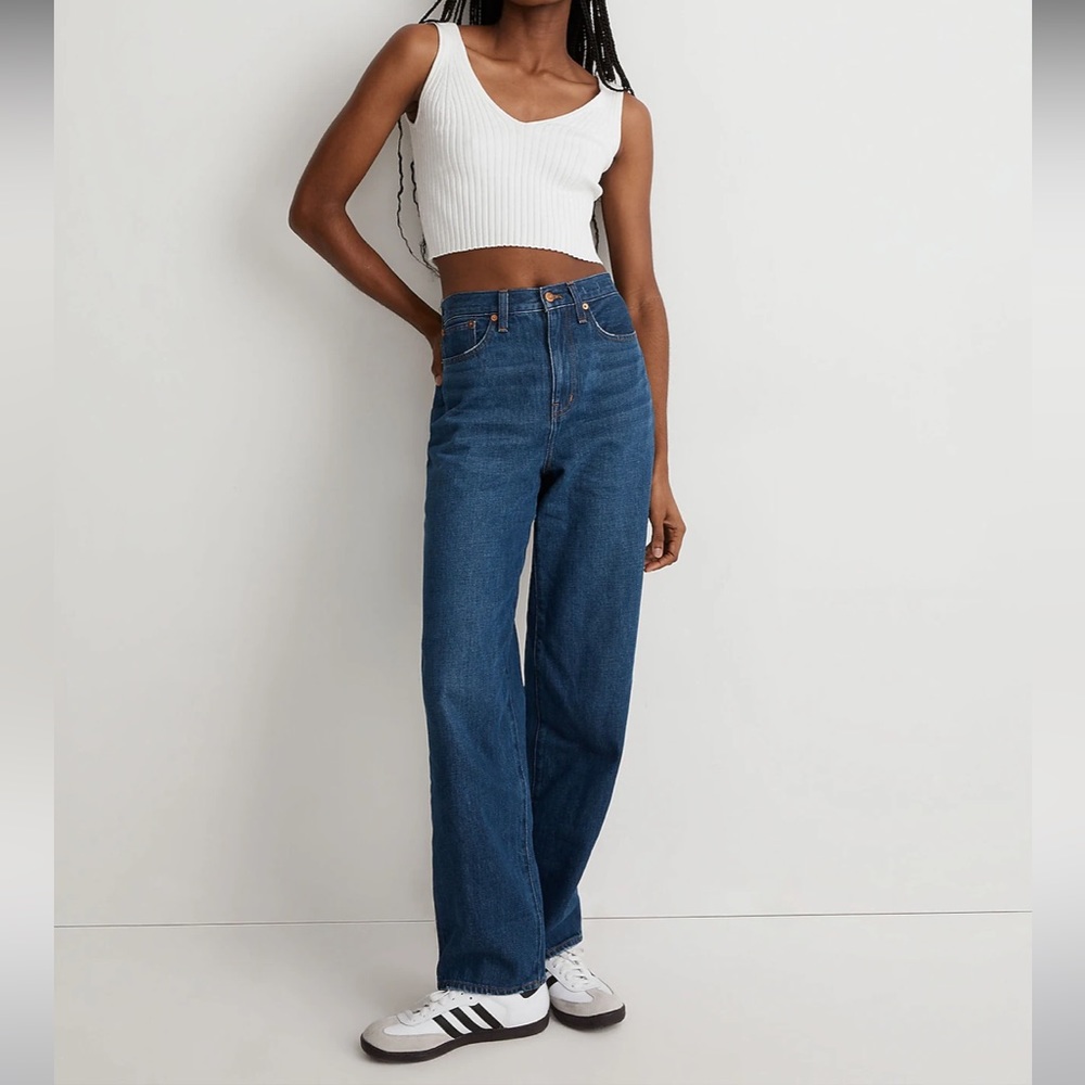 NWT Madewell Baggy Straight Jeans in Dark Indigo Wash